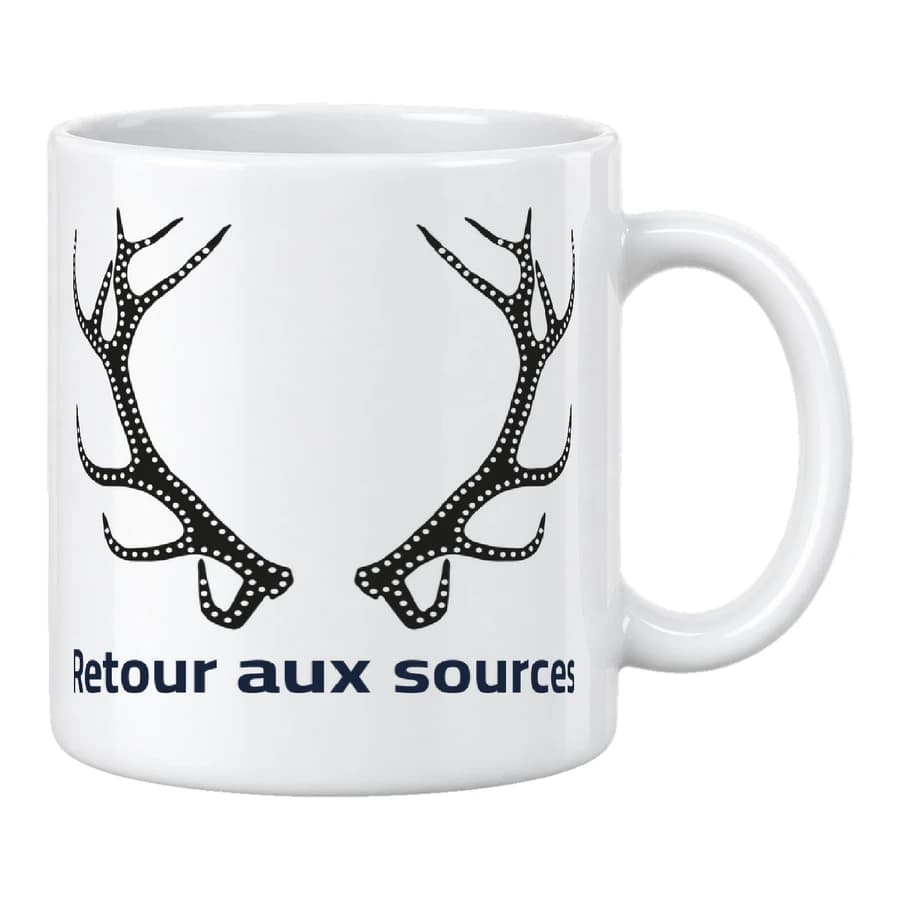 Mug — Cerf — الأمام — أبيض